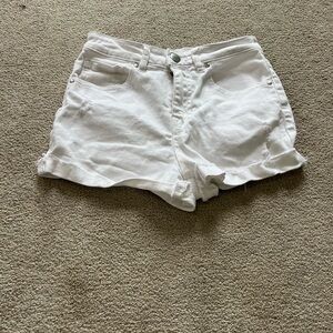 Girls White Denim Shorts